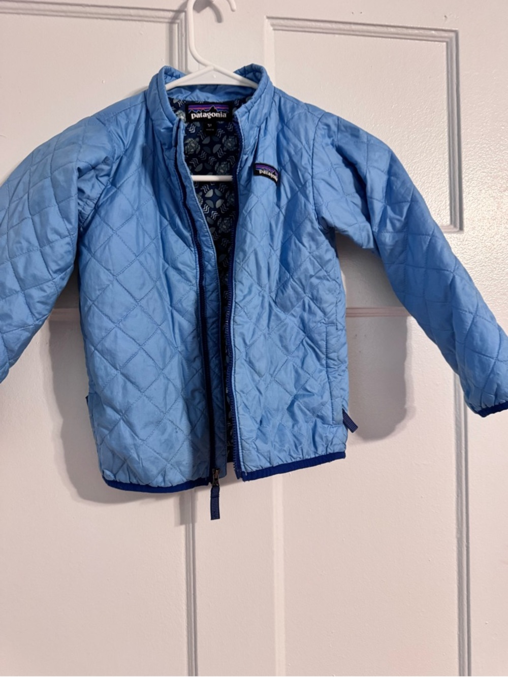 Patagonia Kids Light Blue Quilted Puffer Jacket